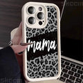 Leopard Print Mom Letter Patter Phone Case For iPhone 16 15 Pro Max 14 Plus 13 12 11 X XS XR 7 8 Plus Matte Silicone Soft Cover