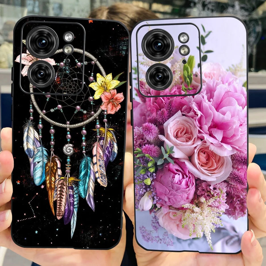For Motorola Edge 40 Case XT2303-2 Colorful Flower Painted Back Cover 6.55'' Soft Fundas For Motorola Edge 40 Edge40 Phone Cases
