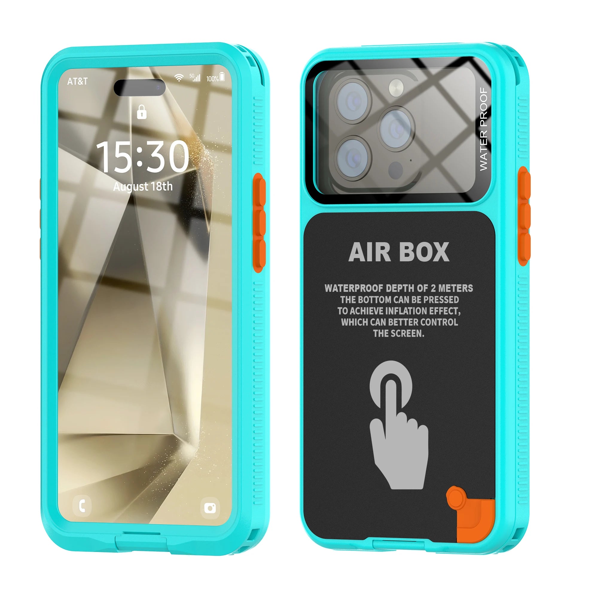 360 Waterproof Air Box Phone Case For iPhone 16 Pro Max 15 14 13 Underwater Taking Dustproof Swimming Professional Diving Cases