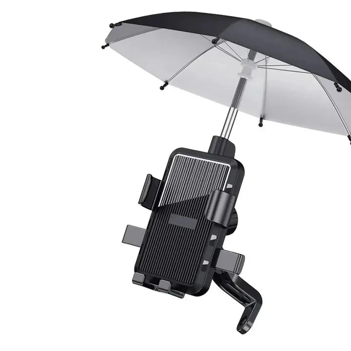 Motorcycle Mobile Phone Holder Stand & Umbrella Rainproof Sunshade Bicycle Outdoor Scooter Phone Clip Handlebar Mount For iPhone