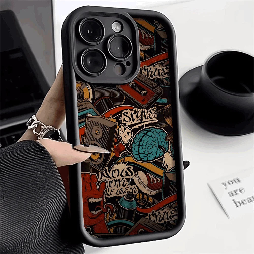Mechanical gear pattern Phone Case For iPhone 15 16 Pro Max Cases iPhone 14 13 12 11 Pro XS Max XR X 7 8 Plus Shockproof Cover