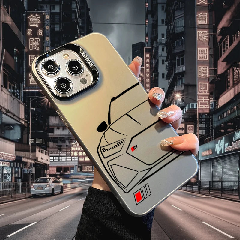 Sport Car Phone Case for iPhone 17 AIR 16 15 14 13 Pro 12 11 Pro Xs X XR Max Laser Hard PC+TPU Cases Back Cover-S663P1