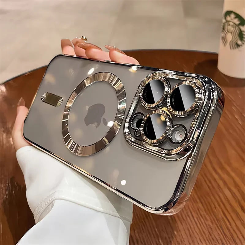 New Official Desert Gold Phone Case For iPhone 16 15 14 13 12 X 11 Pro Max Plus Clear Magsafe Magnetic Lens Protect Soft Cover