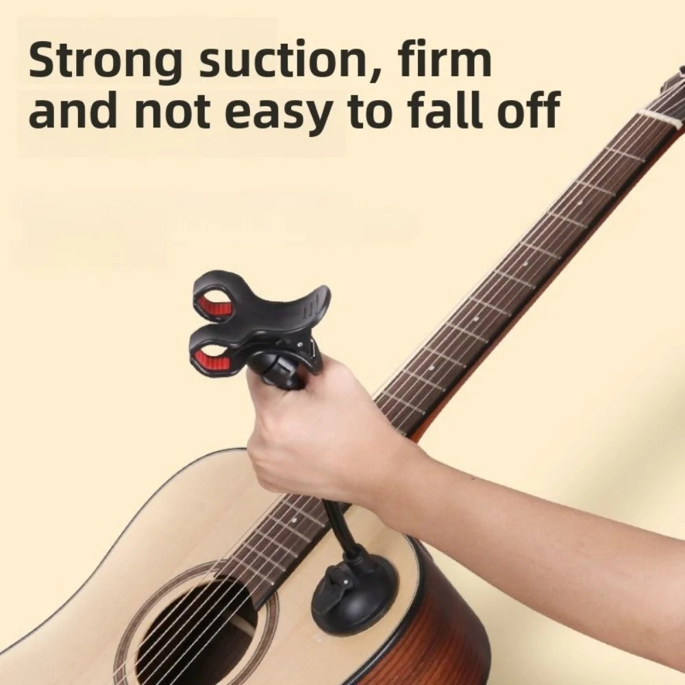 Guitar Phone Holder, Phone Holder for Guitar Gooseneck Mount, Removable Suction Cup Phone Holder for Acoustic Electric Guitar