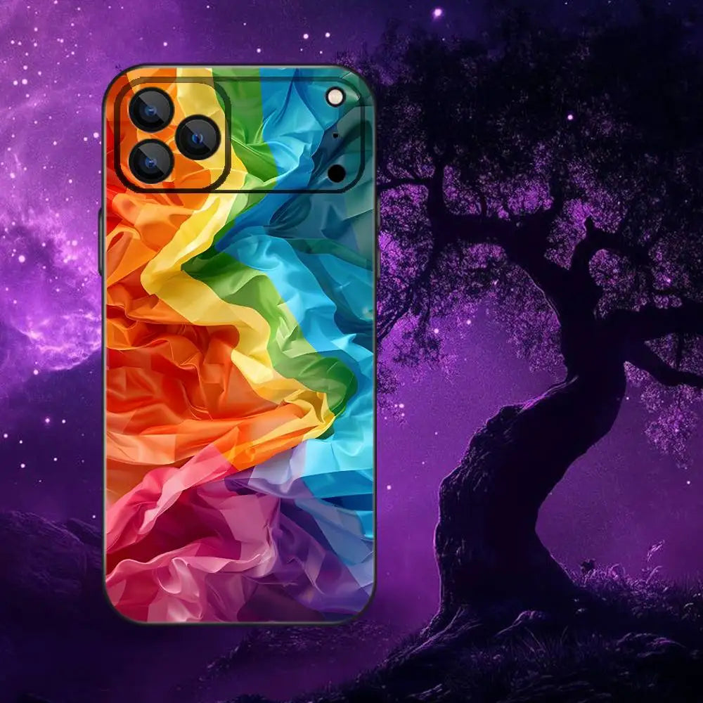 L-Lesbian LGBT Rainbow Pride  Phone Case For iPhone 17,16,15,14,13,12,Pro,Max,Plus,E,SE4,Air,Mini Black Soft Box