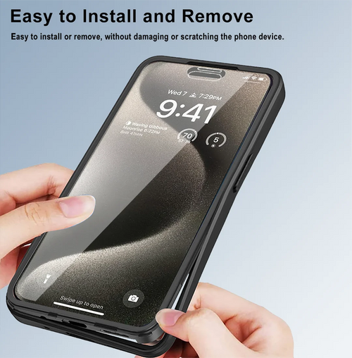 360 Double Sided Full Protection Magnetic Phone Case For iPhone 15 14 12 13 11 Pro Max 16 Plus with Screen Protector Clear Cover