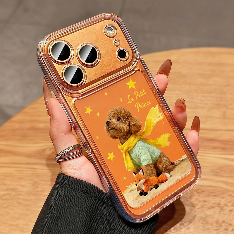 Cute Dog Cases For iPhone 17 16 15 14 13 12 11 Pro Max Clear Funda Shockproof Transparent Soft Cover For Phone 17 16 XS X Case