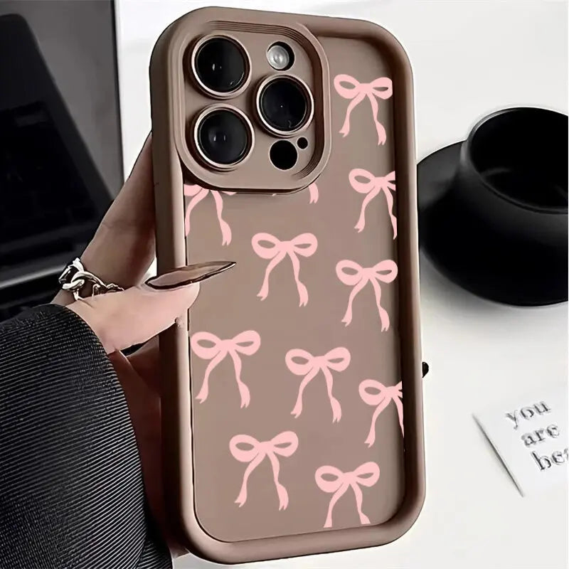 3D Pink Bowknot Phone Case For Motorola Moto G24 G54 G05 G04 G34 G75 G14 G15 E13 E40 E14 E22 E32 G9 G Play 2025 Cover Soft Cases
