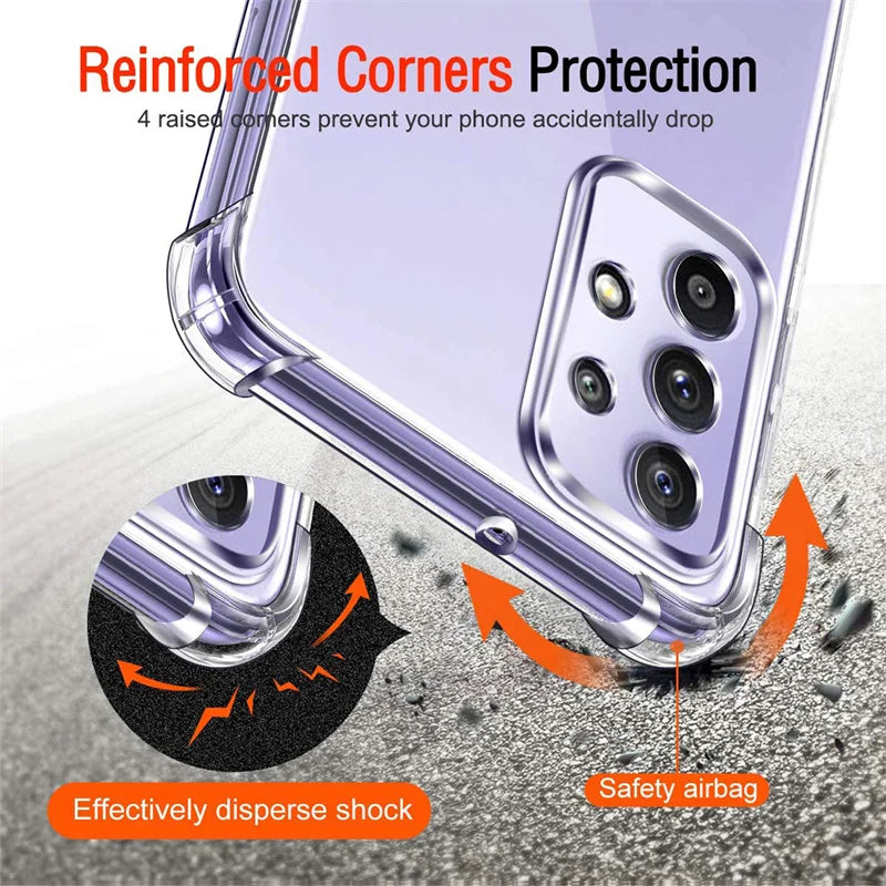 Soft Clear Case for A22s A32 A52s A72 4G/5G A23 A33 A53 A73 Cover A24 A34 A54 Samsung A05s A15 A25 A35 A55 A16 A26 A36 A56 Case