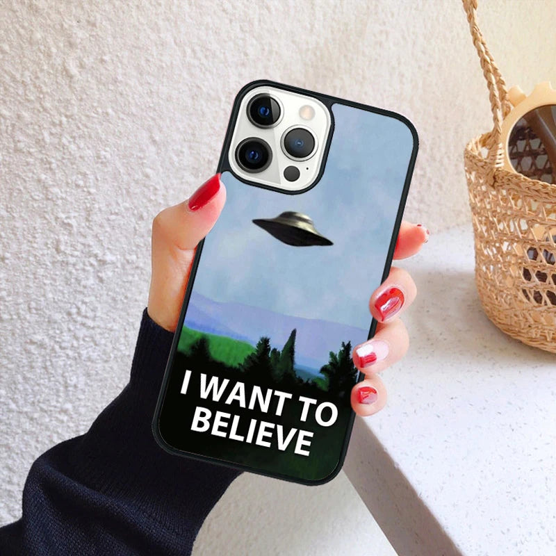 Alien Martian UFO Phone Case for iPhone 17 Air 16 15 14 12 13 PLUS 11 PRO MAX Back Cover Fundas Shell