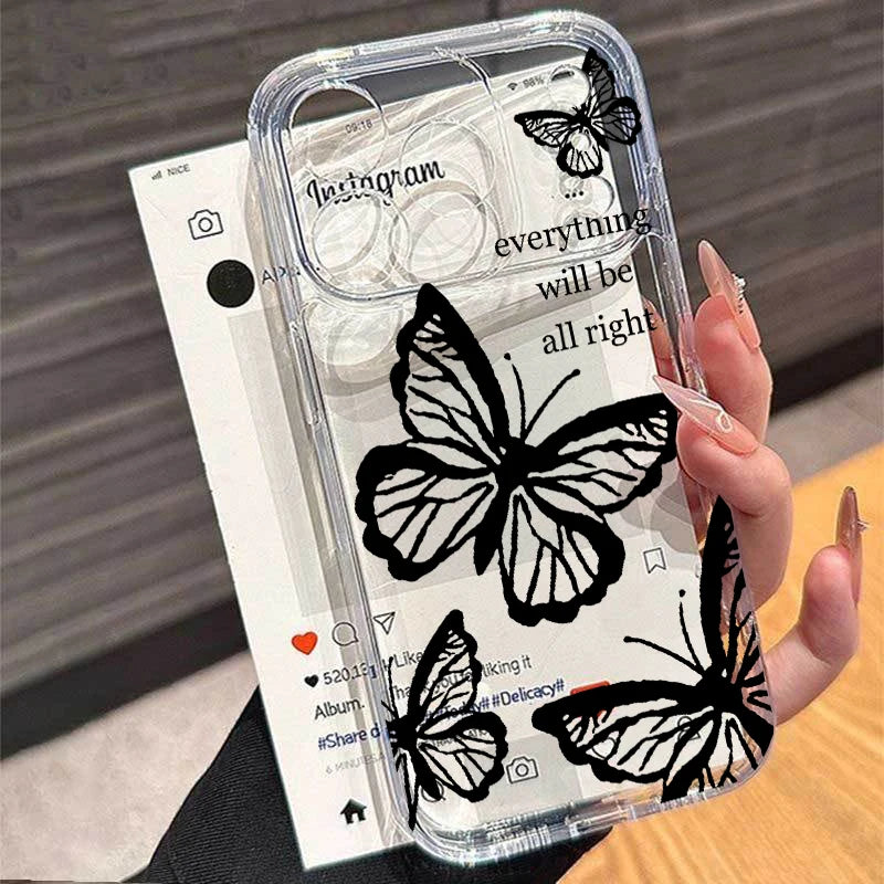 Retro Butterfly Transparent Phone Cases For Motorola Moto Edge 40 Pro G53 G30 G32 G73 G72 G71 G22 G52 G60 G60S G9 Play Plus Case
