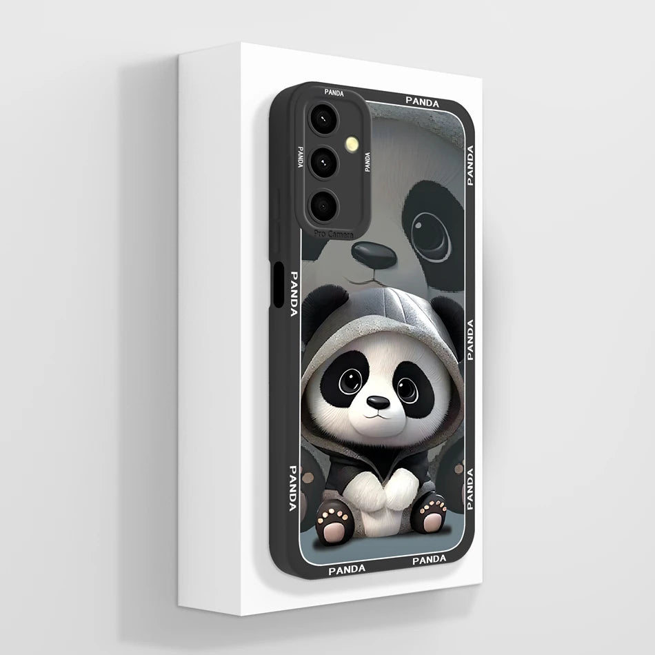 For Samsung Galaxy A24 Phone Case Cute Panda High Quality Liquid Silicone Anti Drop Soft Back Cover For Samsung A 24 Phone Shell