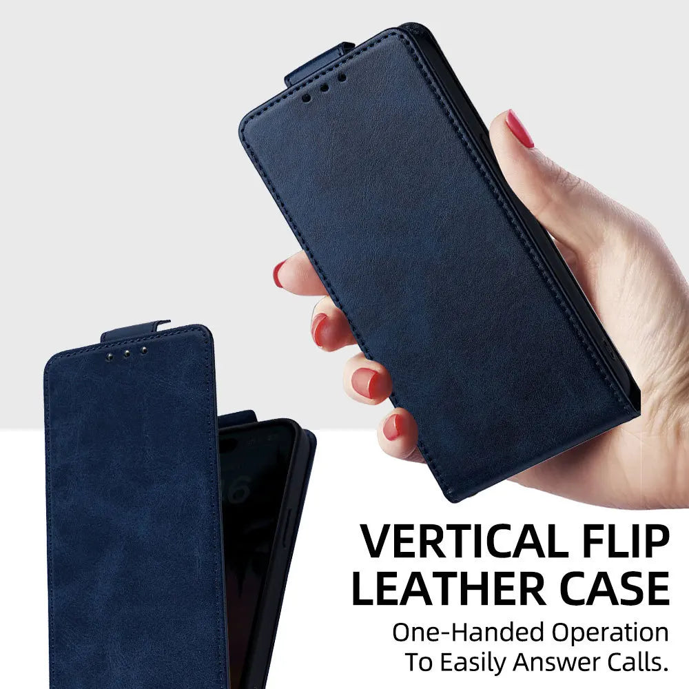 Flip Case For Motorola Moto G86 G66J G56 G85 G75 G55 G45 G84 G54 G34 G24 G73 G53 G23 Classic Vertical Open UP Down 3 Cards Cover