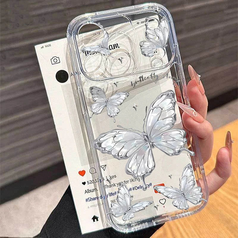 Retro Butterfly Transparent Phone Cases For Motorola Moto Edge 40 Pro G53 G30 G32 G73 G72 G71 G22 G52 G60 G60S G9 Play Plus Case