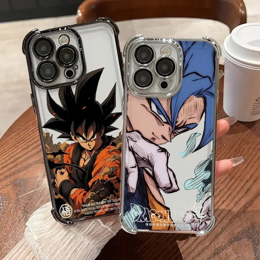 Anime Goku Luxury Phone Case for iPhone 16 Pro 15 Pro Max 14 13 12 11 XS 14 Pro Max 16 Plus 14Pro XR 12Pro Soft Shell