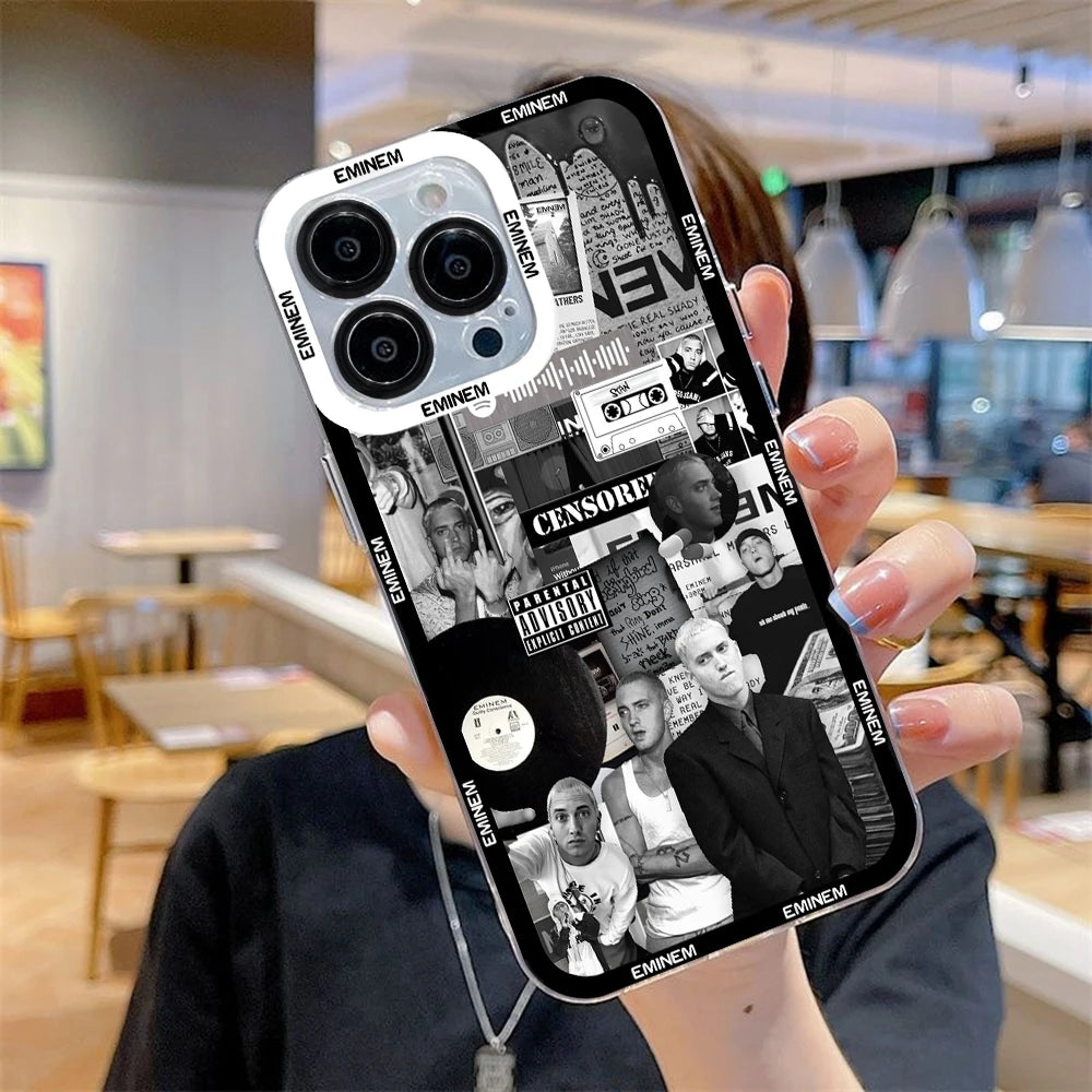 Rapper Singer Eminem Phone Case For iPhone 17 16 15 14 13 12 11 Pro Max Mini SE 7 8 Plus 17E Shockproof Non-Slip Cover Fundas