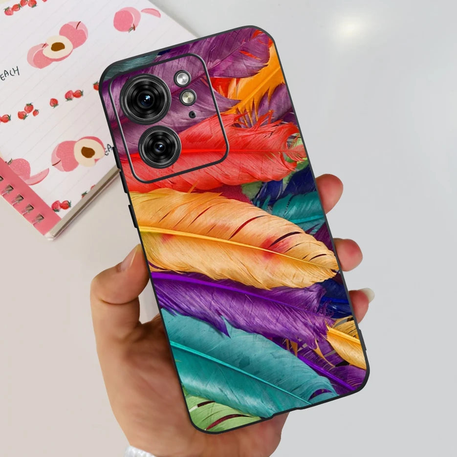 For Motorola Edge 40 Case XT2303-2 Colorful Flower Painted Back Cover 6.55'' Soft Fundas For Motorola Edge 40 Edge40 Phone Cases