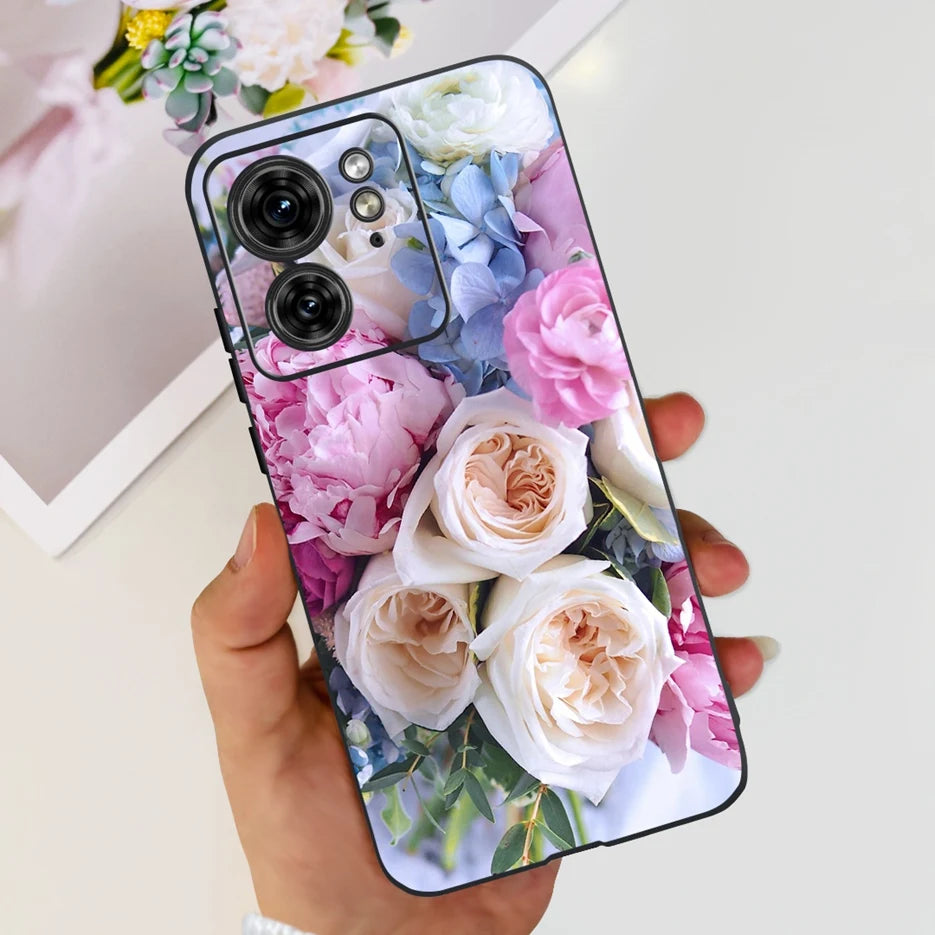 For Motorola Edge 40 Case XT2303-2 Colorful Flower Painted Back Cover 6.55'' Soft Fundas For Motorola Edge 40 Edge40 Phone Cases