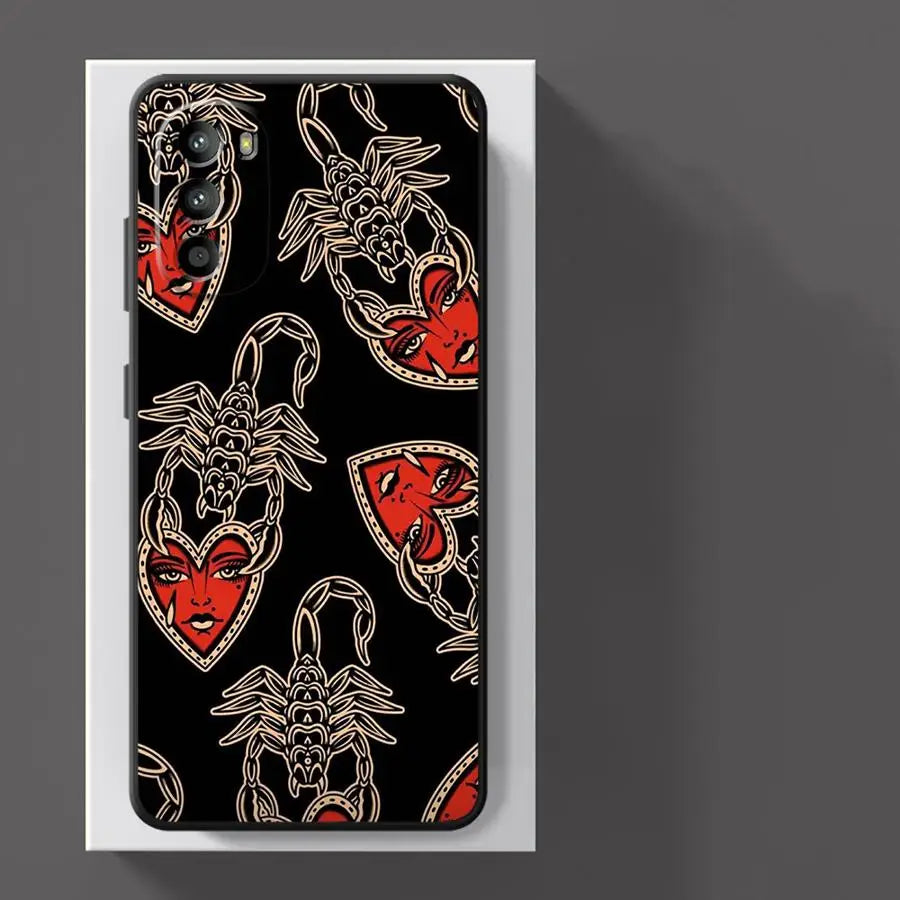 Exquisite Love Art Black Soft Phone Cover Case for Motorola Mot G71 G22 Edge40 Edge 20 Pro 30 Lite G52 G53 G30 G60 G60s G50 G32