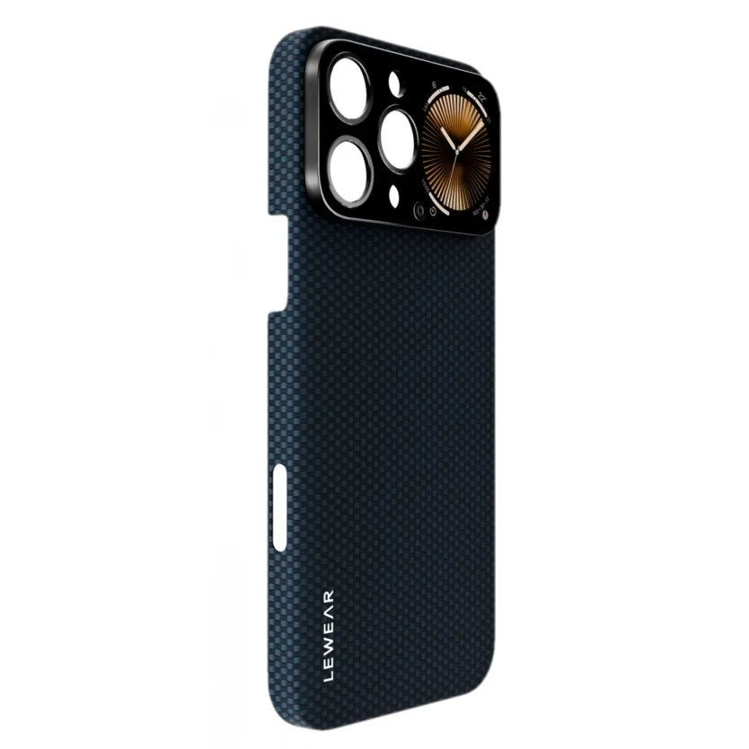 Top Kevlar Fiber Phone Case With Smart Window Touch Screen Music Control Touchscreen Smartphone Cases For IPHONE 16 Pro Max