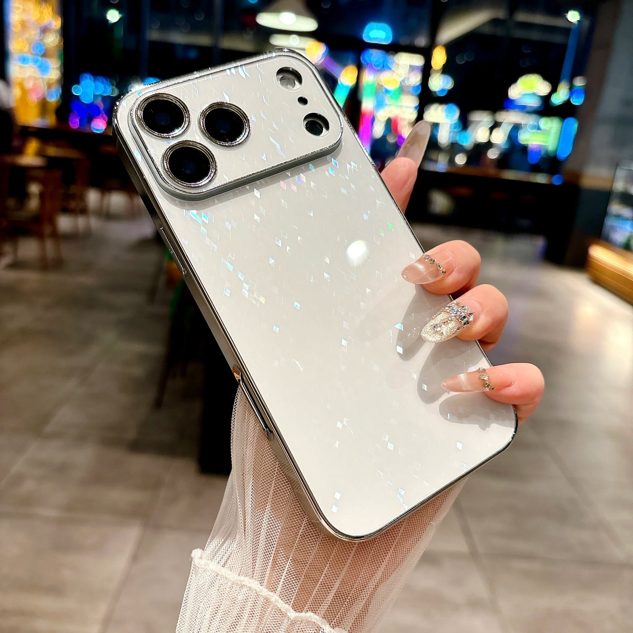 Chic Bling Glitter Plating Phone Case For iPhone 17 Air 16 15 14 12 11 Pro Max Plus Nightclub Party Focus Shiny Soft Hard Cover