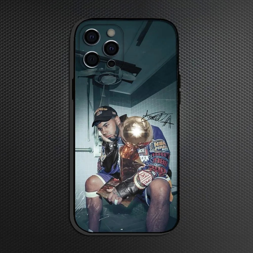 Rapper A- Anuel AA  Phone Case For iPhone 16,15,14,13,12,11 Plus,Pro Max,XS,X,XR,SE,Mini,8,7,Soft Silicone Black Cover