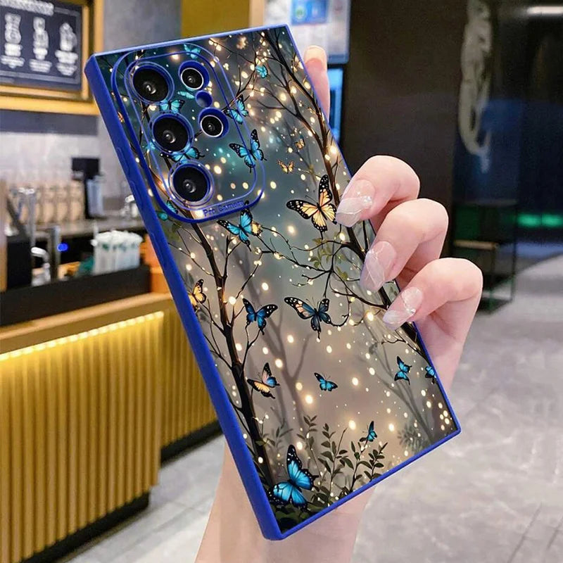 Glow In The Dark Butterfly Phone Case For Samsung Galaxy A06 A16 A55 A54 5G A53 A14 A34 A15 A35 S21 FE S25 S22 S23 S24 S26 Ultra