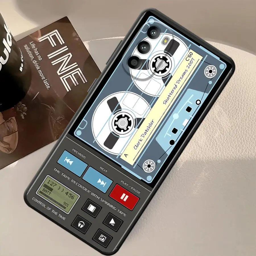 Vintage Cassette Case for Motorola Moto G50 G60s G53 G30 G71 G52 G32 G51 G73 Edge 20 Pro 30 Lite G22 Edge40 Phone Cover