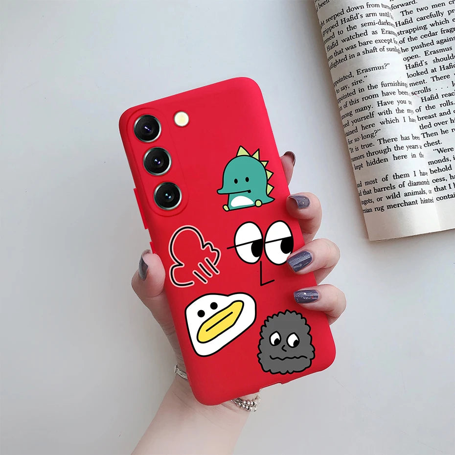For Samsung S23 Case Cute Soft Silicone TPU Back Cover For Samsung S23 Plus + Phone Case on Samsung Galaxy S23 Ultra Coque Funda