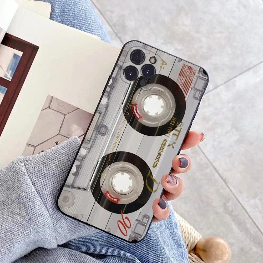 Magnetic Radio tape Cassette Phone Case for iPhone 15 8 7 6 6S Plus X SE 2020 XR XS 14 11 12 13 Mini Pro Max Mobile Case