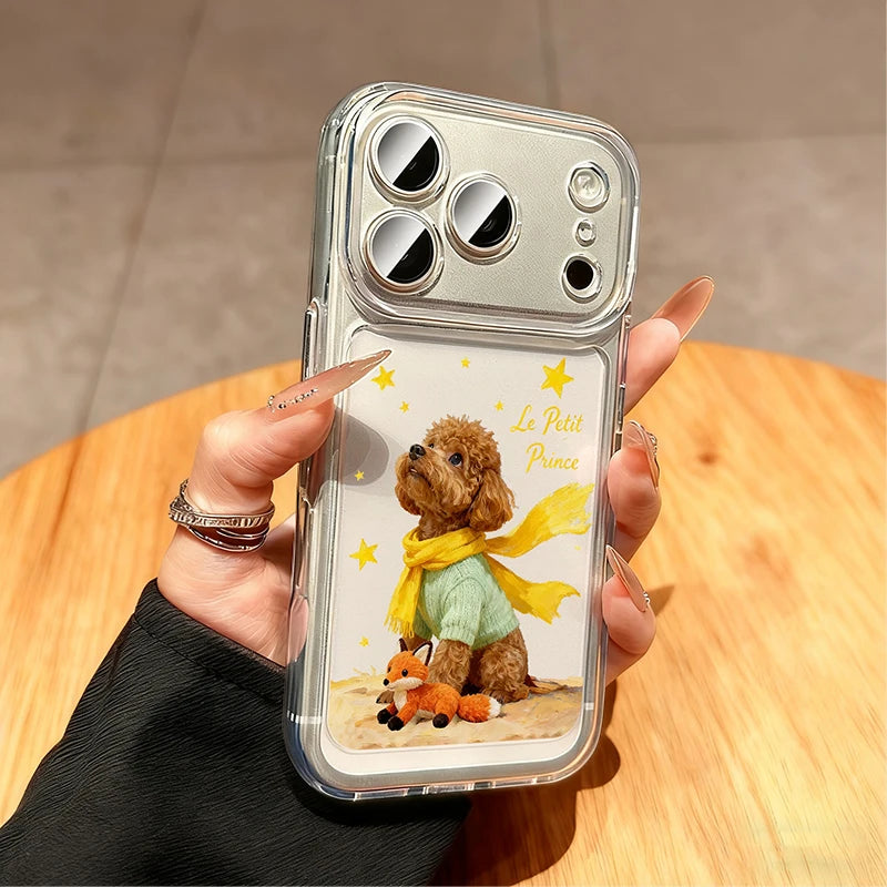 Cute Dog Cases For iPhone 17 16 15 14 13 12 11 Pro Max Clear Funda Shockproof Transparent Soft Cover For Phone 17 16 XS X Case