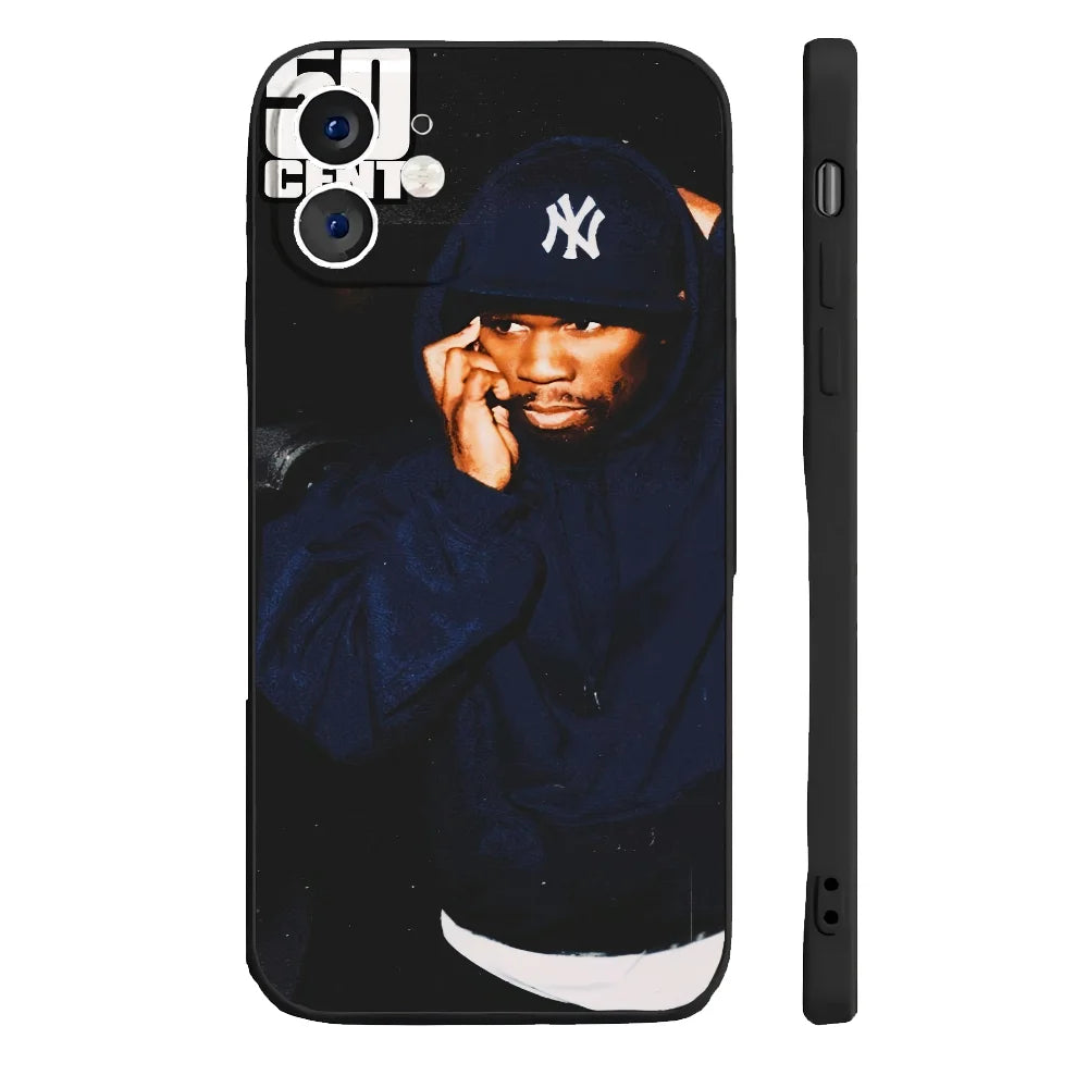 Rapper Hip Hop Street 50 Cent Phone Case Silicone Soft For IPhone 16 15 14 13 12 11 Plus Pro Max Plus