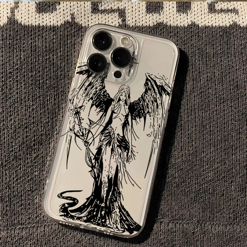INS Style Space Angel Girl Phone Case for Samsung Galaxy S26 S25 S24 S23 S22 Ultra FE A57 A37 A17 A35 A55 A15 A16 A06 5G Cover