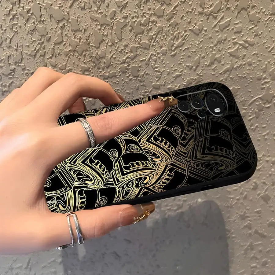 Dollar Money Case for Motorola Mot G22 Edge40 G50 Edge 20 Pro 30 Lite G52 G60s G60 G32 G51 G73 G53 G30 G71 Black Soft Phone