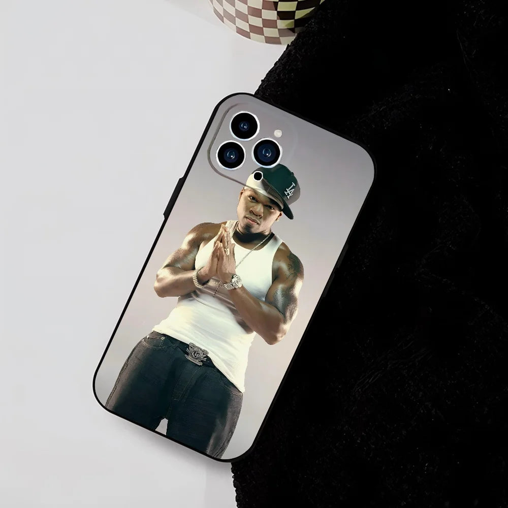 Rapper Hip Hop Street 50 Cent Phone Case Silicone Soft For IPhone 16 15 14 13 12 11 Plus Pro Max Plus