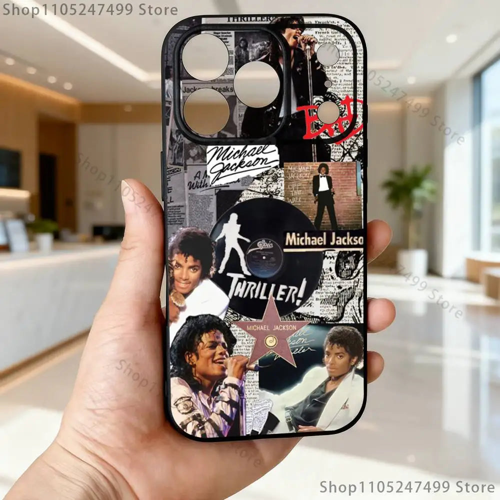 Thriller Dangerous M-Michael J-Jackson Phone Case For iPhone 17,16,15,14,13,12,11,Pro,Max,Plus,E,SE4,Air,Mini Black Soft Funda