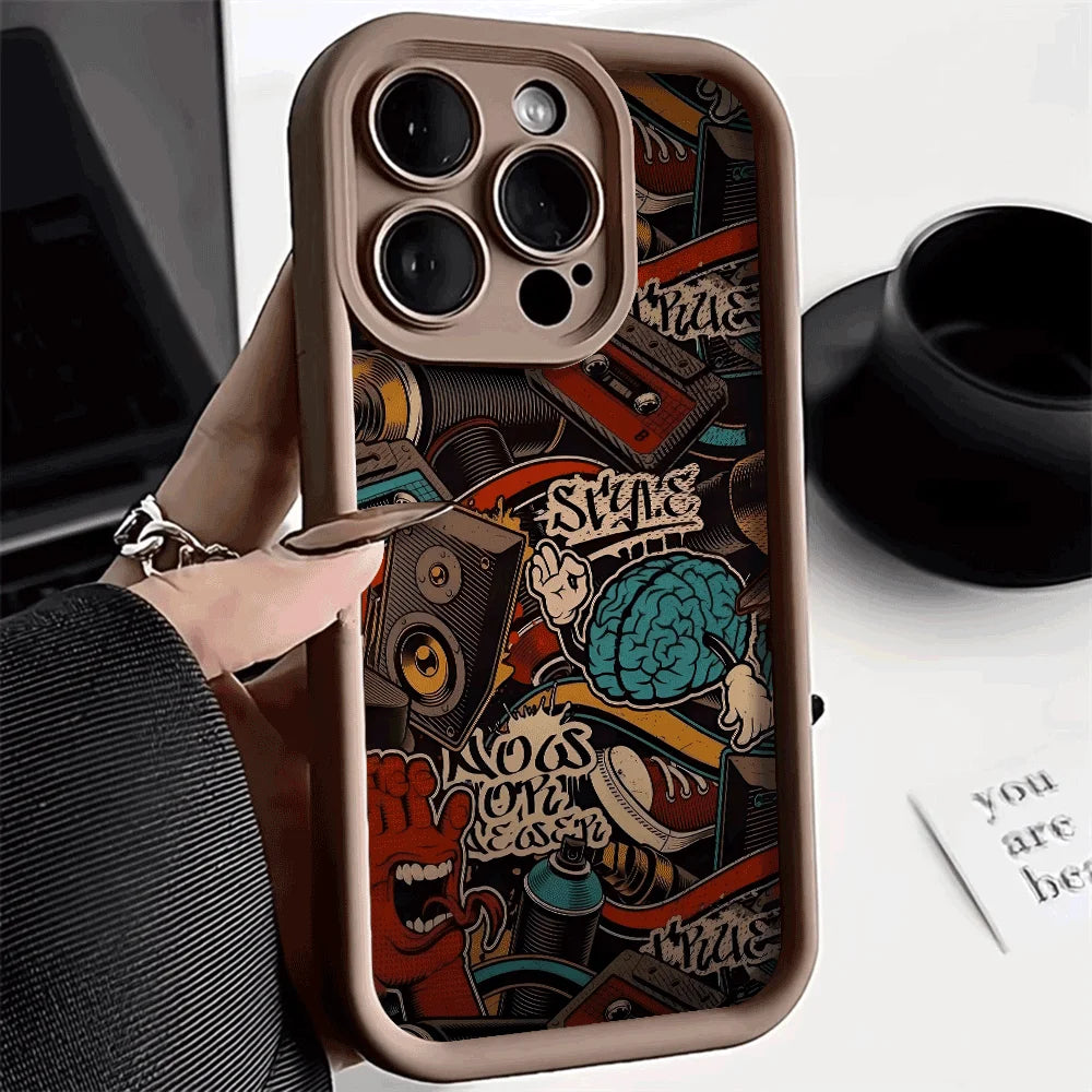 Mechanical gear pattern Phone Case For iPhone 15 16 Pro Max Cases iPhone 14 13 12 11 Pro XS Max XR X 7 8 Plus Shockproof Cover