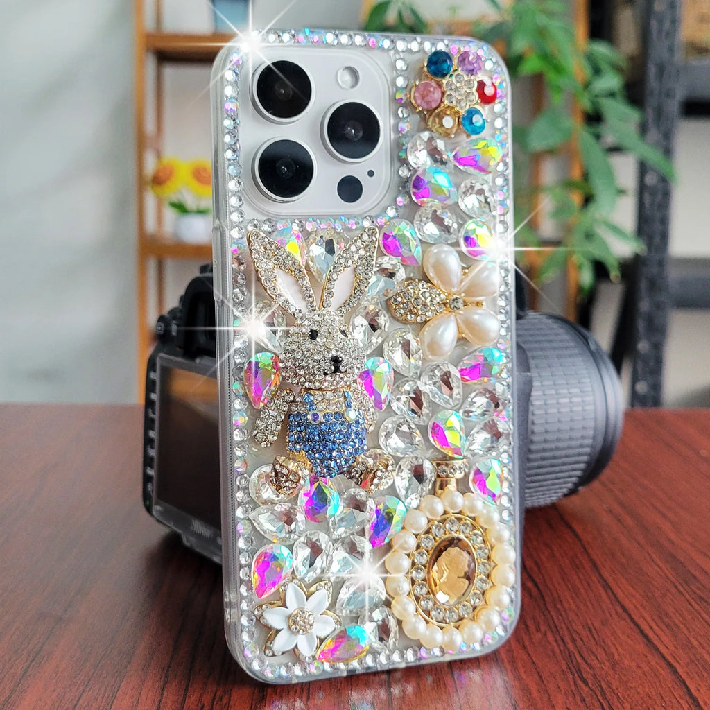 Cases for iPhone 16 15 14 13 12 11 8 7 Pro Max Plus mini X XS XR SE 2020 2022 Case Diamond Phone Cover Sunjolly iPhone 16 Case