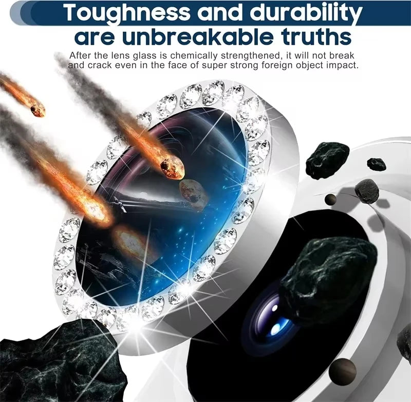 Glitter Diamond Rhinestone Camera Lens Protector for iPhone 17 Air 16 16Pro 15 14 Pro Max Plus 13 12 Mini 11 16Pro 13Pro 12Pro