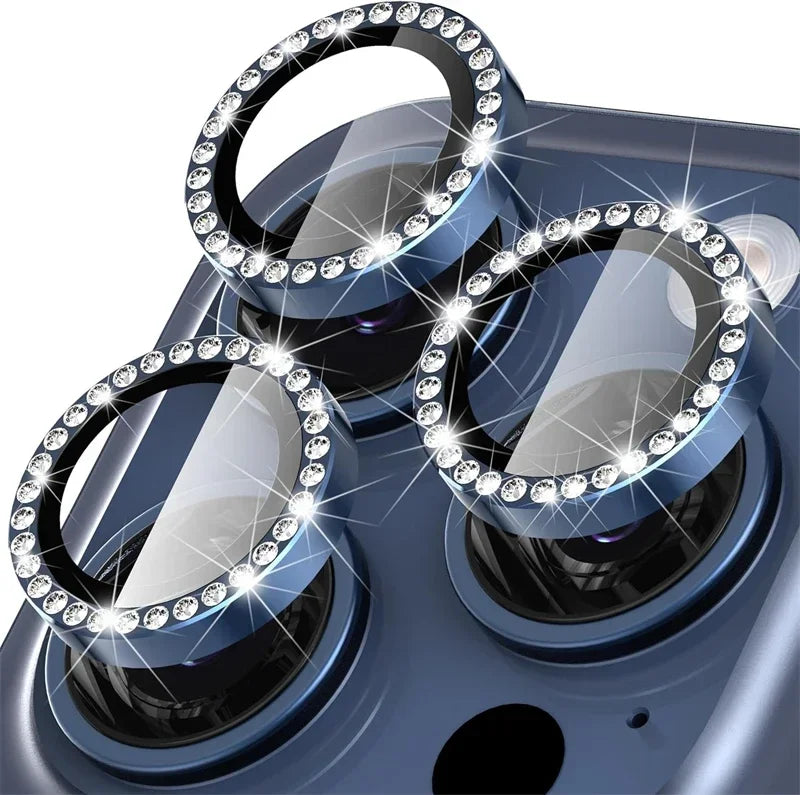 Glitter Diamond Rhinestone Camera Lens Protector for iPhone 17 Air 16 16Pro 15 14 Pro Max Plus 13 12 Mini 11 16Pro 13Pro 12Pro
