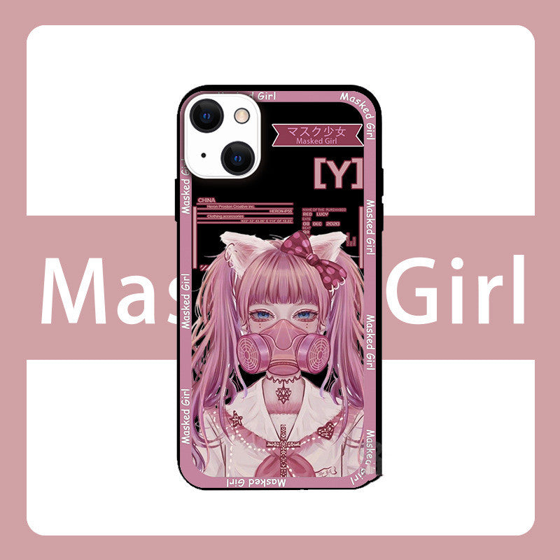 Fashion Simple Mask Girl Print Phone Case
