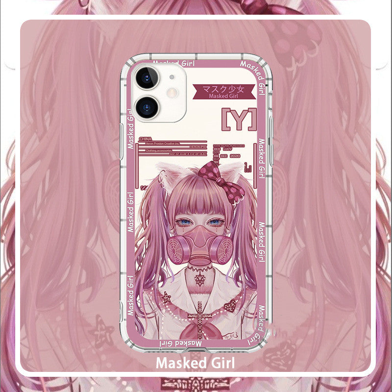 Fashion Simple Mask Girl Print Phone Case